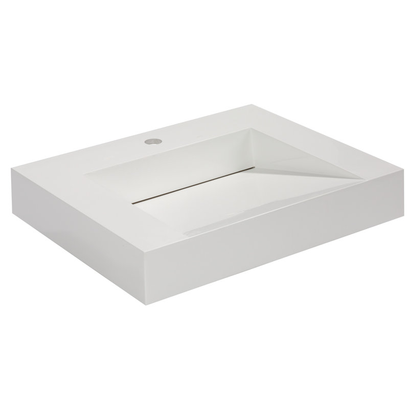 Aquamoon Venice Glossy Acrylic Rectangular Dropin Bathroom Sink